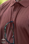 Carhartt 106901 Force Sun Relaxed Fit Short Sleeve Polo Shirt in red, sunglass hook under buttons