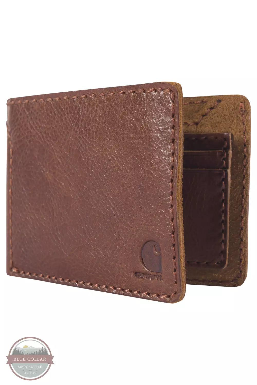 Carhartt B0000400 Patina Leather Bi-Fold Wallet Brown Front View