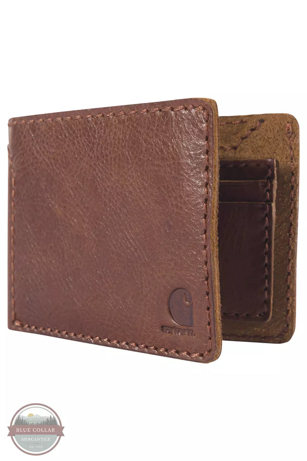 Carhartt B0000400 Patina Leather Bi-Fold Wallet Brown Front View