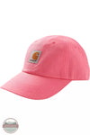 Carhartt CB8900 Kids' Signature Canvas Cap Pink Rose Profile View. Available in multiple colors