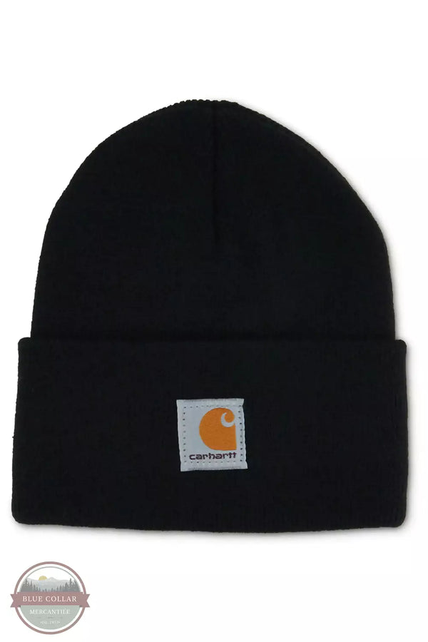 Carhartt CB8905 Kids' Acrylic Watch Hat Caviar Black Front View