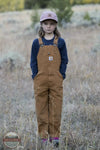 Carhartt CM8603-D15 Youth Duck Bib Overalls in Carhartt Brown Life Front View