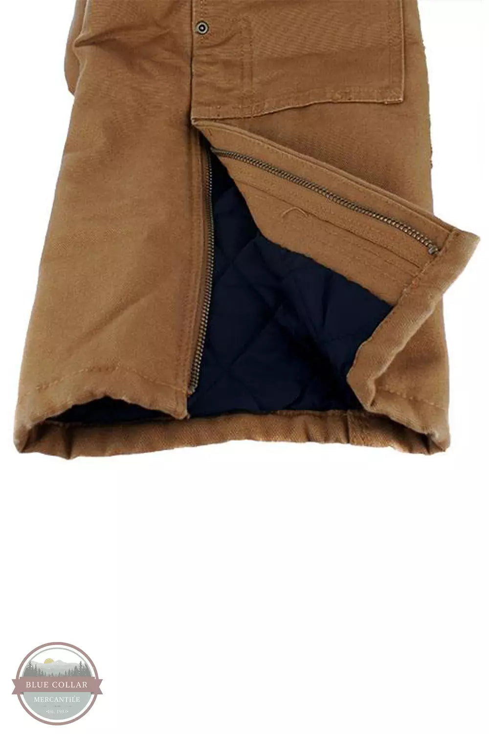 Carhartt CM8625-D15 Youth Quilted Duck Bib Overalls in Carhartt Brown Detail View