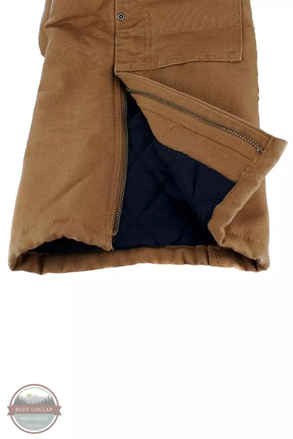 Carhartt CM8625-D15 Youth Quilted Duck Bib Overalls in Carhartt Brown Detail View