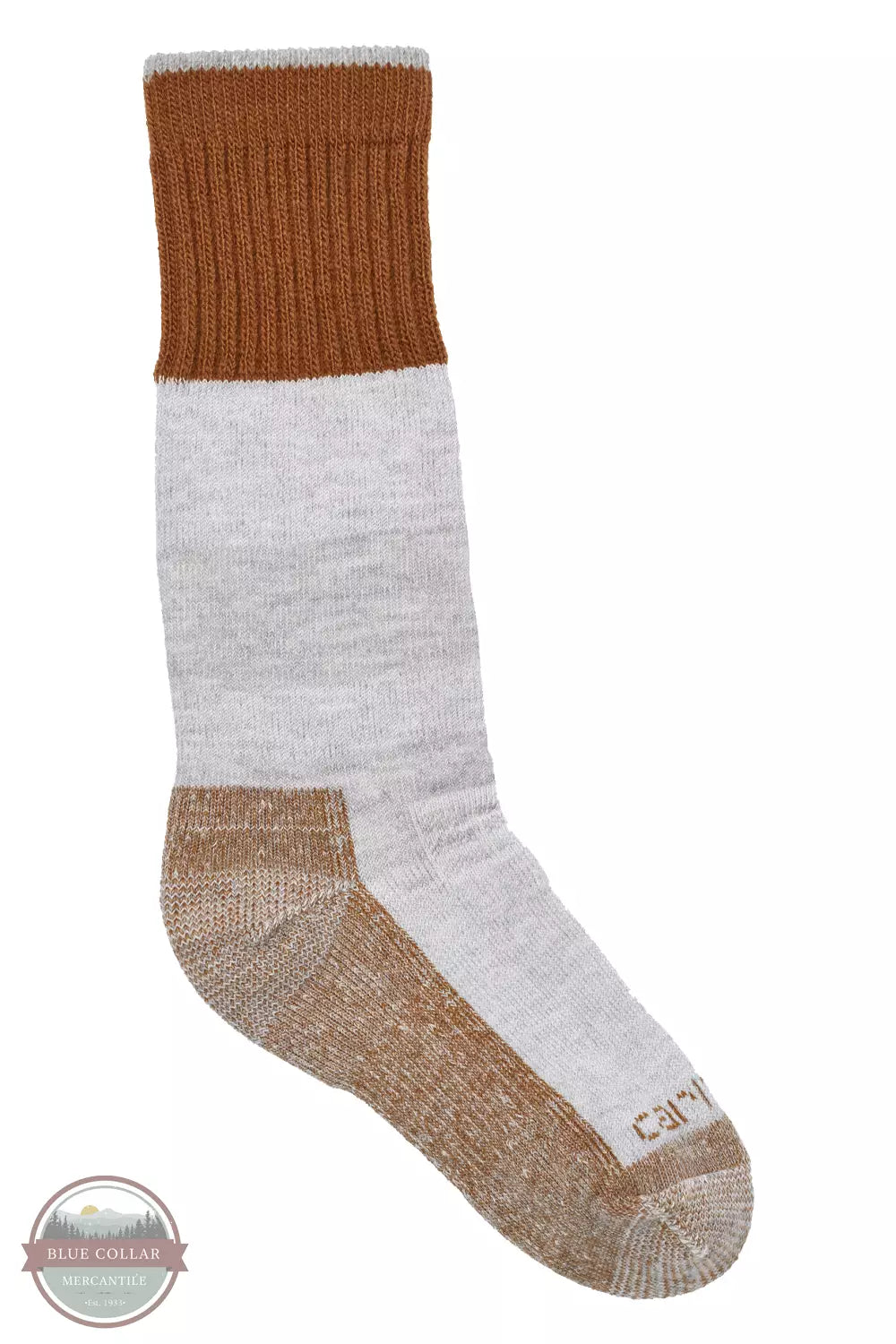 Carhartt SB6600J-BROWN Kid's Heavyweight Crew Socks in Carhartt Brown Profile View