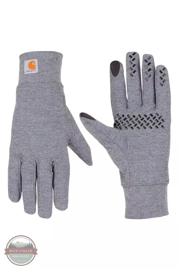 Carhartt WA749/GF0749 Ladies Force Heavyweight Liner Knit Gloves in Shadow Heather Pair View