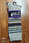 Carolina Ultimate 349 Wise Blend Ladies Aztec Pattern Crew Boot Socks in Natural Product View