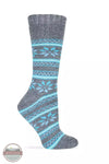 Carolina Ultimate 72438 Wise Blend Ladies Merino Wool Blend Floral Frost Socks in Grey Side View