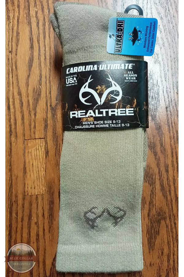 Carolina Ultimate 9774 Realtree Ultra-Dri Casual Crew Socks Khaki Product View