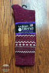 Carolina Ultimate 9879 Wise Blend Ladies Heavyweight Retro Crew Socks Maroon Product View