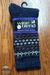 Carolina Ultimate 9879 Wise Blend Ladies Heavyweight Retro Crew Socks Navy Product View