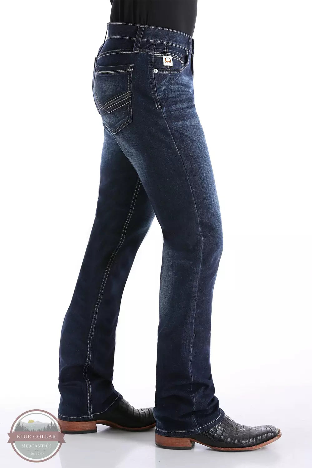 Cinch MB65436001 Slim Fit Ian Jeans in Dark Stonewash Side View