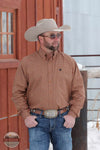 Cinch MTW1105669 Gold Diamond Print Long Sleeve Button Down Shirt Front Life View