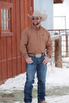 Cinch MTW1105669 Gold Diamond Print Long Sleeve Button Down Shirt Full Life View