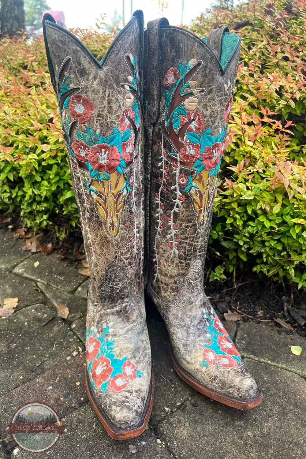 Corral A4374 Glow in the Dark Deer Head Western Boots Front View