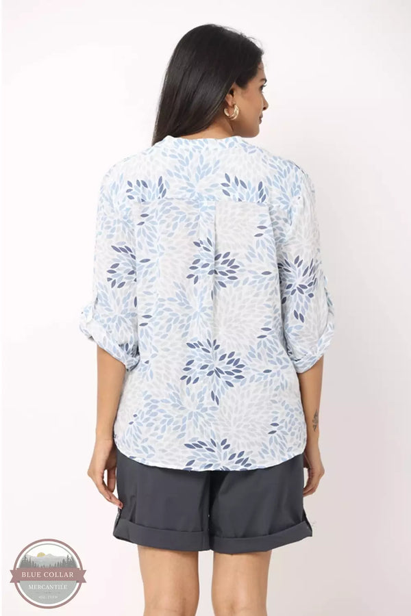 Dash TD4154 Sleeve 3/4 Roll-Tab Top in White & Blue