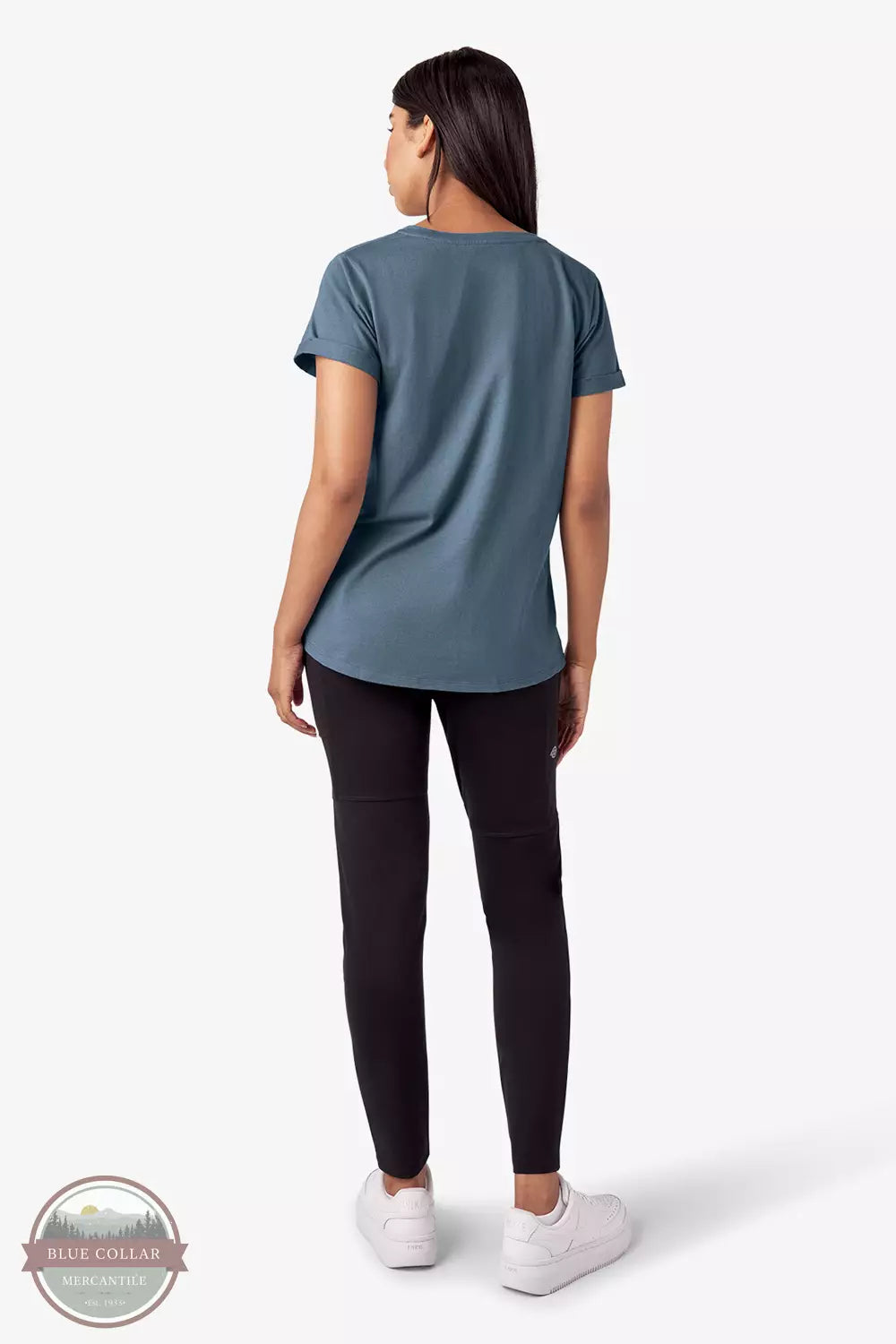 Dickies FS306 V-Neck T-Shirt Coronet Blue Back View