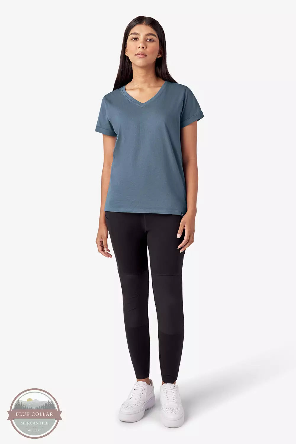 Dickies FS306 V-Neck T-Shirt Coronet Blue Full View