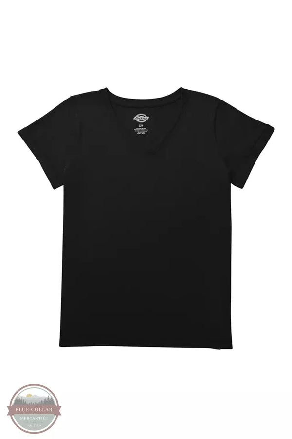Dickies FS306 V-Neck T-Shirt Black Front View