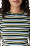 Dickies FSR51 Striped Cropped Baby T-Shirt Mint Military Explorer Detail View