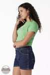 Dickies FSR64AR2 Butterfly Graphic Cropped Baby T-Shirt in Apple Mint Side View