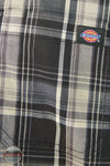 Dickies WS551 BLK Flex Short Sleeve Woven Plaid Work Shirt in Black