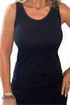 French Laundry MS35729S Scoop Neck Tank Top Black Front View