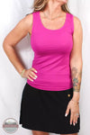 French Laundry MS35729S Scoop Neck Tank Top Fuscia Front View. This item is available in multiple colors.