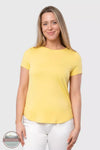 Hanna + Gracie NK1138PA Crew Neck Hi-Lo Hem T-Shirt Lemon Drop Front View