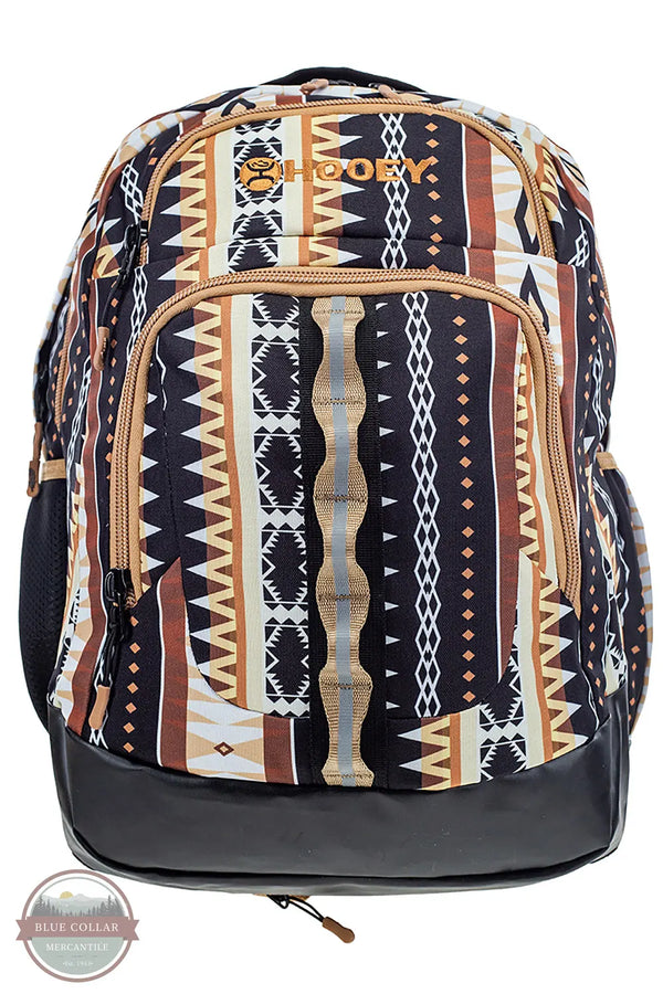 Hooey BP064AZBK "Ox" Black & Tan Aztec Pattern Backpack front view