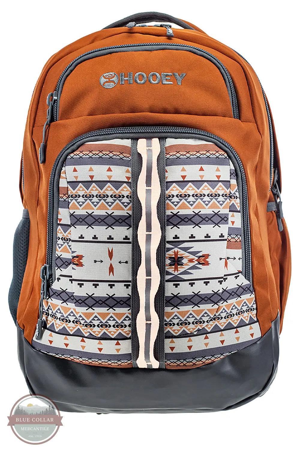 Hooey OX Rust Southwestern Aztec Print Backpack BP064RUGY front view