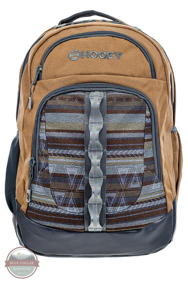 Hooey Tan and Muted Grey Aztec Ox Backpack BP064TNGY front view