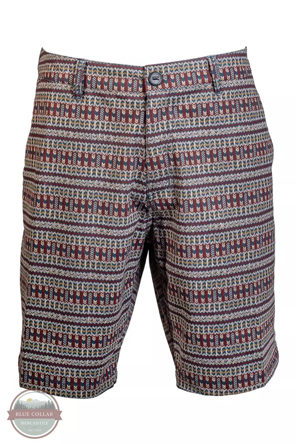 Hooey HB3014BRBK Brown/Black Aztec Athletic Hybrid Shorts Front View