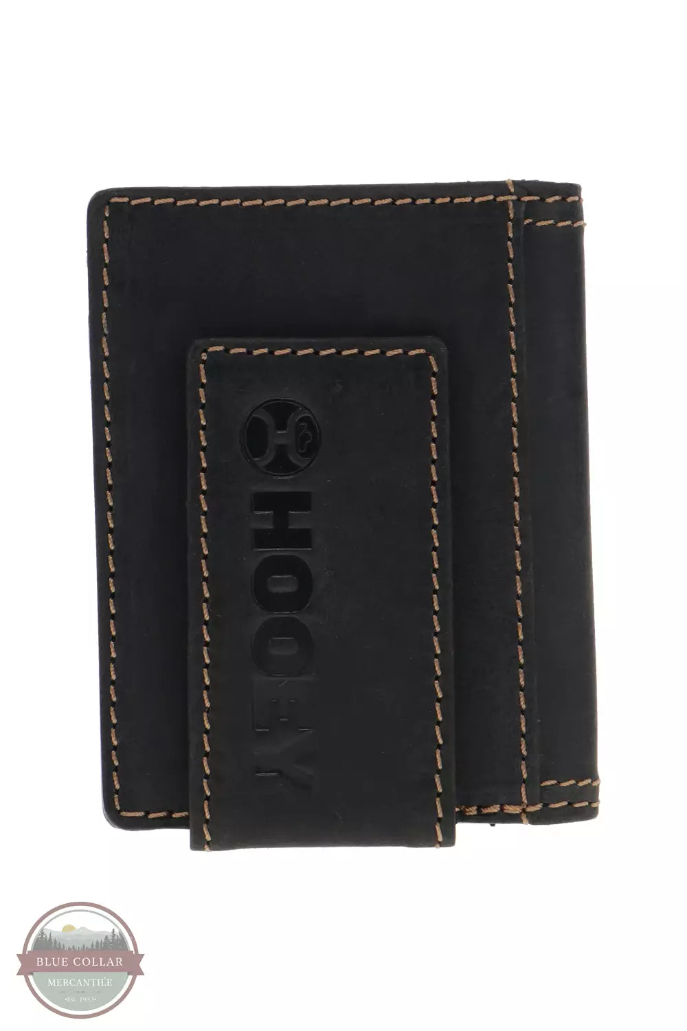 Hooey HFW018-BK Original Bifold Money Clip Wallet in Black with Lakota Print Back View