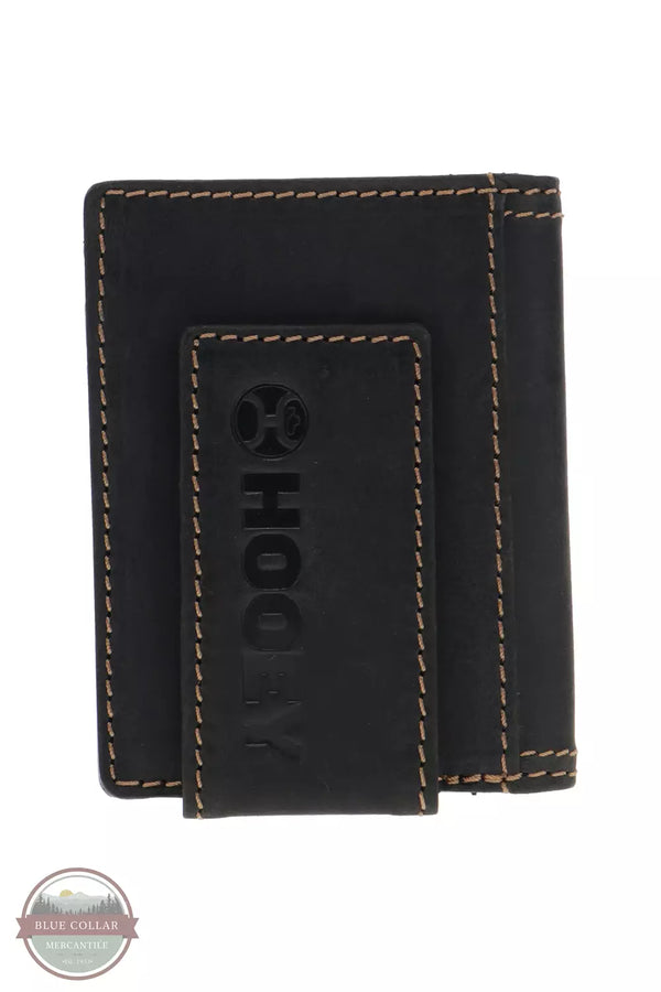 Hooey HFW018-BK Original Bifold Money Clip Wallet in Black with Lakota Print Back View