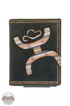Hooey HFW018-BK Original Bifold Money Clip Wallet in Black with Lakota Print Front View