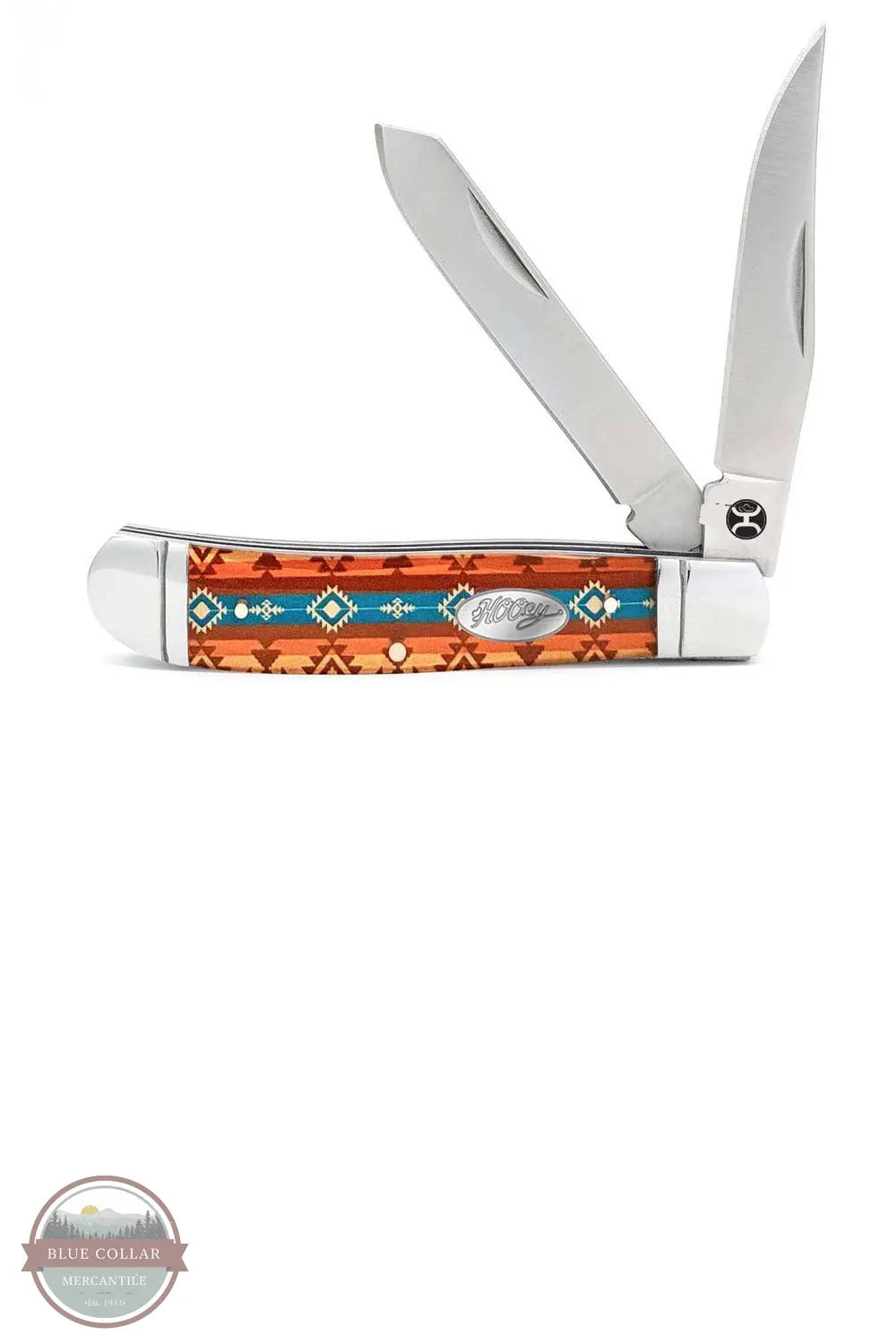 Hooey HK133 Aztec Brown/Turquoise Large Pocket Knife