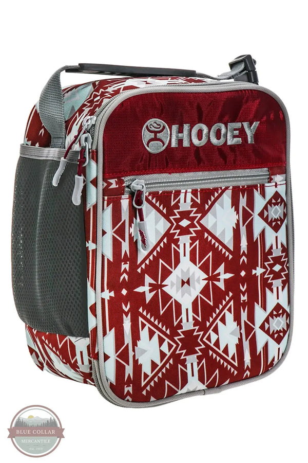 Hooey HLB005-BUGY Burgundy and Grey Aztec Print Lunch Box main image
