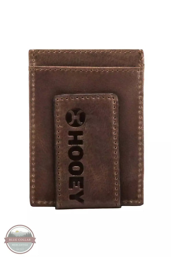Hooey HMC002-TN Hands Up Basket Weave Money Clip Wallet in Tan / Brown Back View