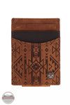 Hooey HMC021-TNBR Monterey Aztec Embossed Money Clip in Brown Front View