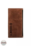 Hooey HW002- Roughout Basket Weave Rodeo Checkbook Wallet Brown Back View