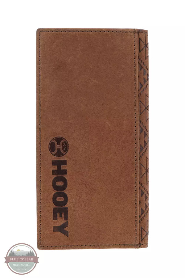 Hooey HW021-TNBR Monterey Aztec Embossed Rodeo Checkbook Wallet in Brown Back View
