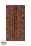 Hooey HW021-TNBR Monterey Aztec Embossed Rodeo Checkbook Wallet in Brown Front View