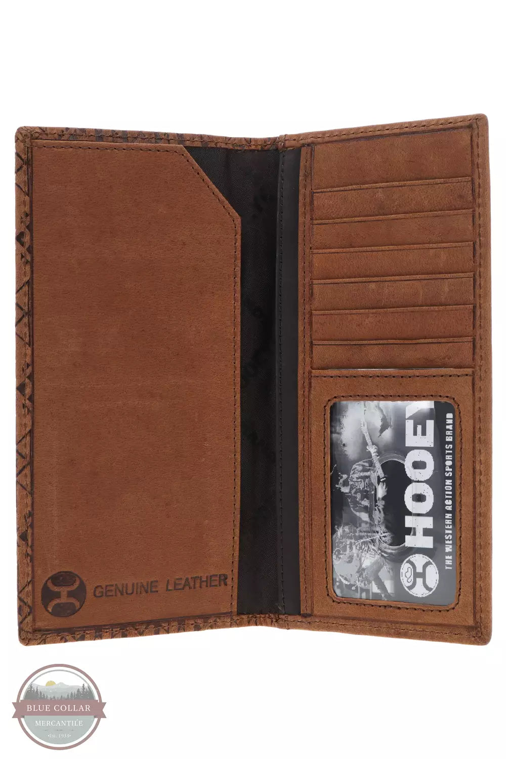 Hooey HW021-TNBR Monterey Aztec Embossed Rodeo Checkbook Wallet in Brown Inside View