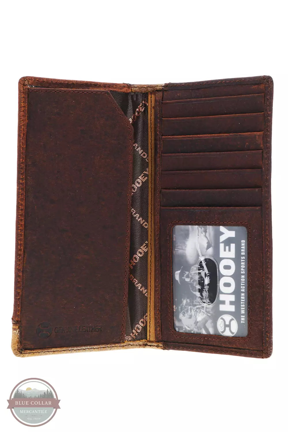 Hooey HW032-BRTN Chisholm Tricolor Western Corner Rodeo Checkbook Wallet Inside View
