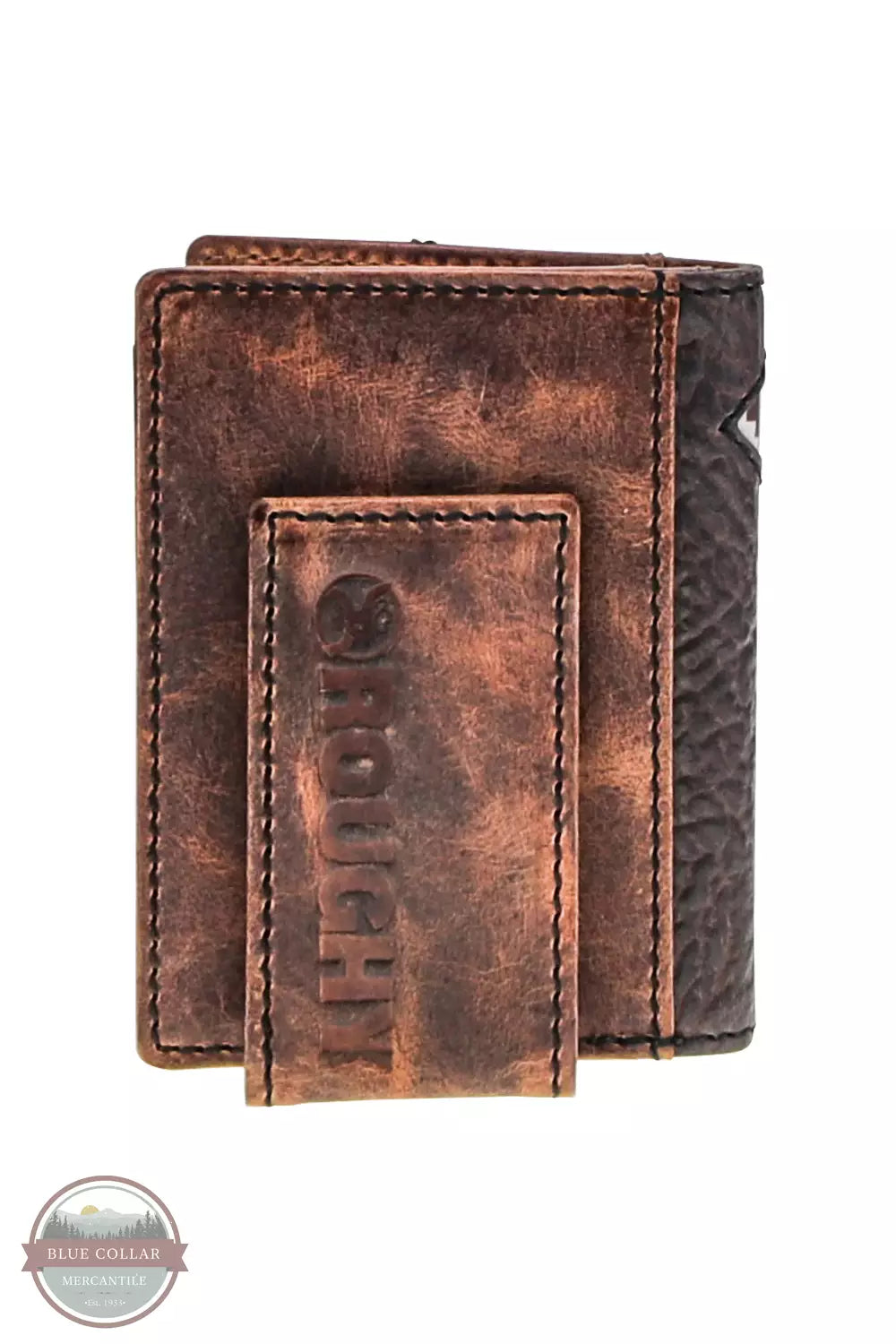 Hooey RFW014-BRTN Tahonta Brown/Tan Diamond Patchwork Bifold Money Clip Wallet Back View