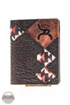 Hooey RFW014-BRTN Tahonta Brown/Tan Diamond Patchwork Bifold Money Clip Wallet Front View
