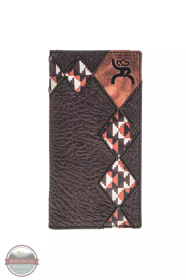 Hooey RW014-BRTN Tahonta Brown/Tan Diamond Patchwork Rodeo Checkbook Wallet Front View