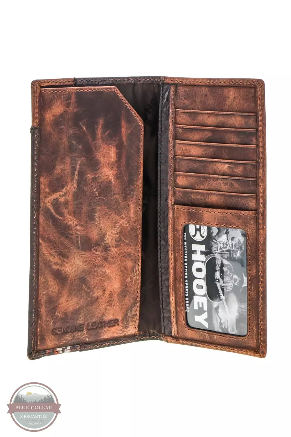 Hooey RW014-BRTN Tahonta Brown/Tan Diamond Patchwork Rodeo Checkbook Wallet Inside View