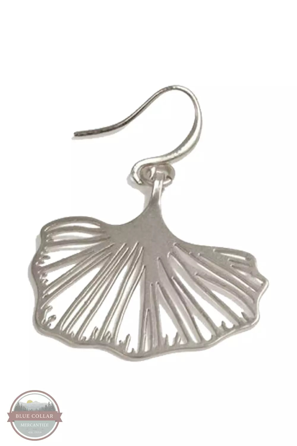 Joy Susan 335-182 Gingko Hook Earrings Silver Detail View